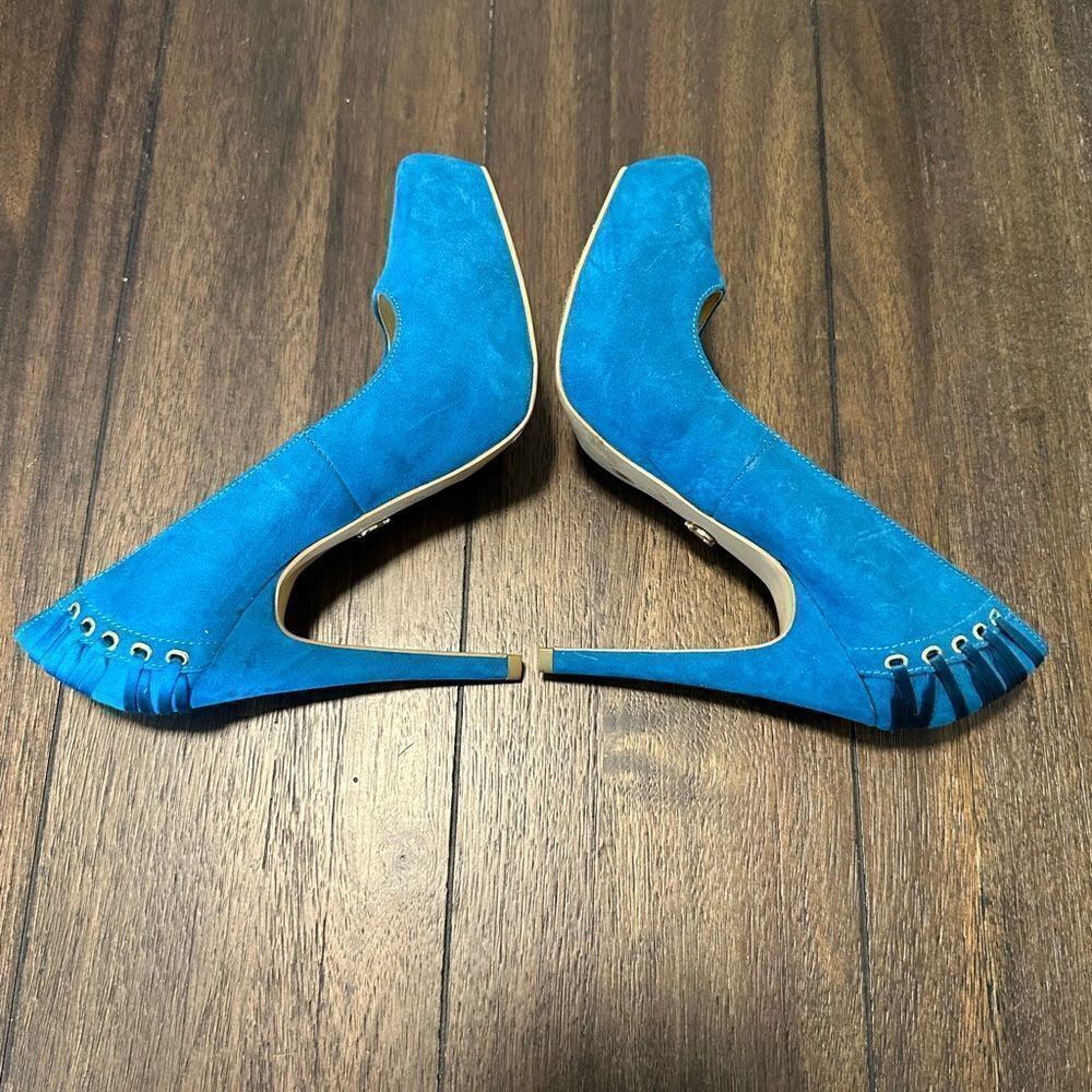 Thalia Sodi Novva Teal Blue Platform Stiletto Pumps Heels Size 5 - Picture 4 of 7